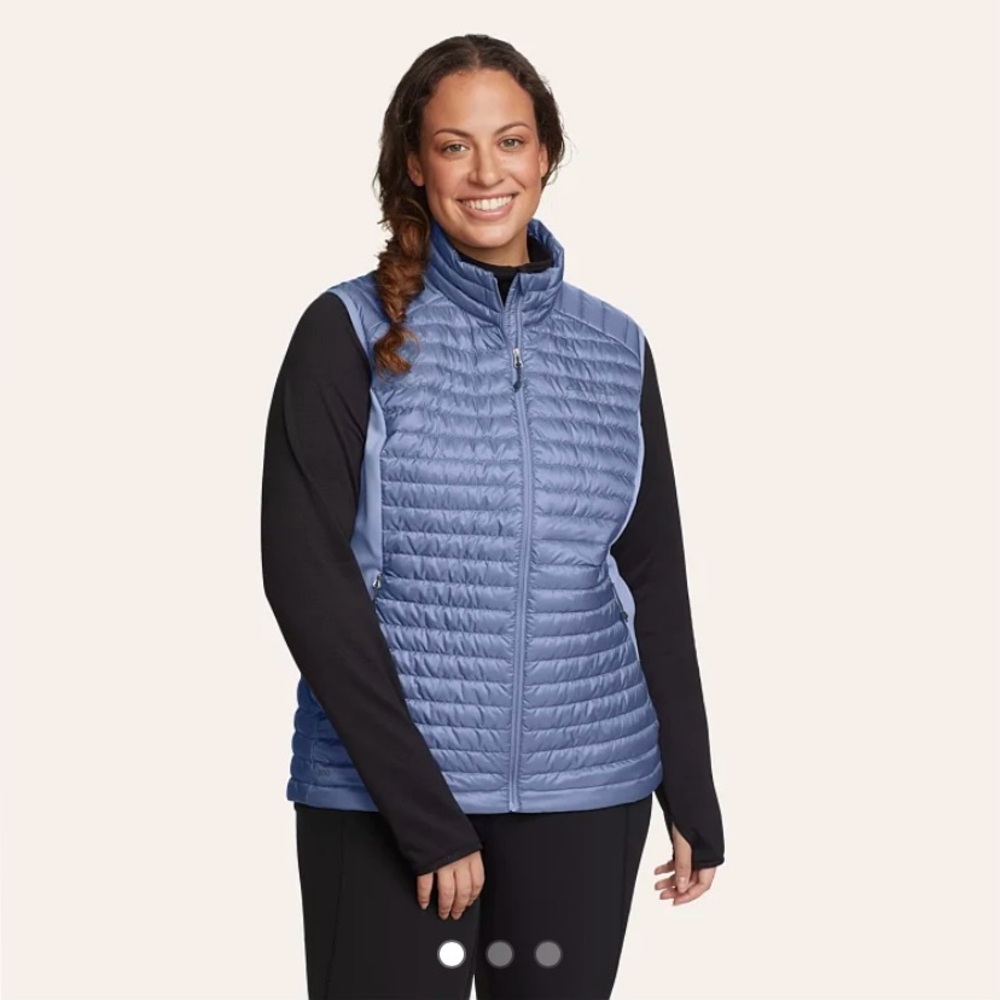 Eddie Bauer MicroTherm® 2.0 Down Vest Dusty Blue 800 Fill Power Down Size M NWT!